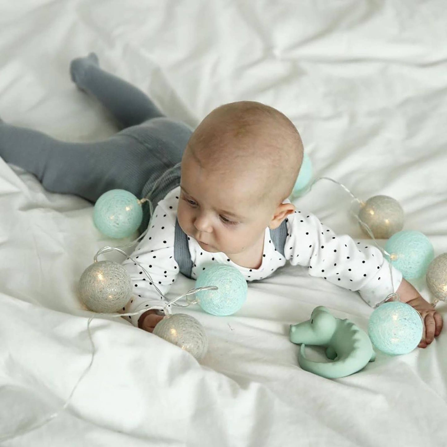 Crocodile Natural Organic Rubber Teether, Rattle & Bath Toy