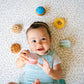 Macaroon Natural Rubber Teether, Rattle & Pretend Play