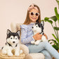 Husky sitting 30 cm - plush toy - soft toy