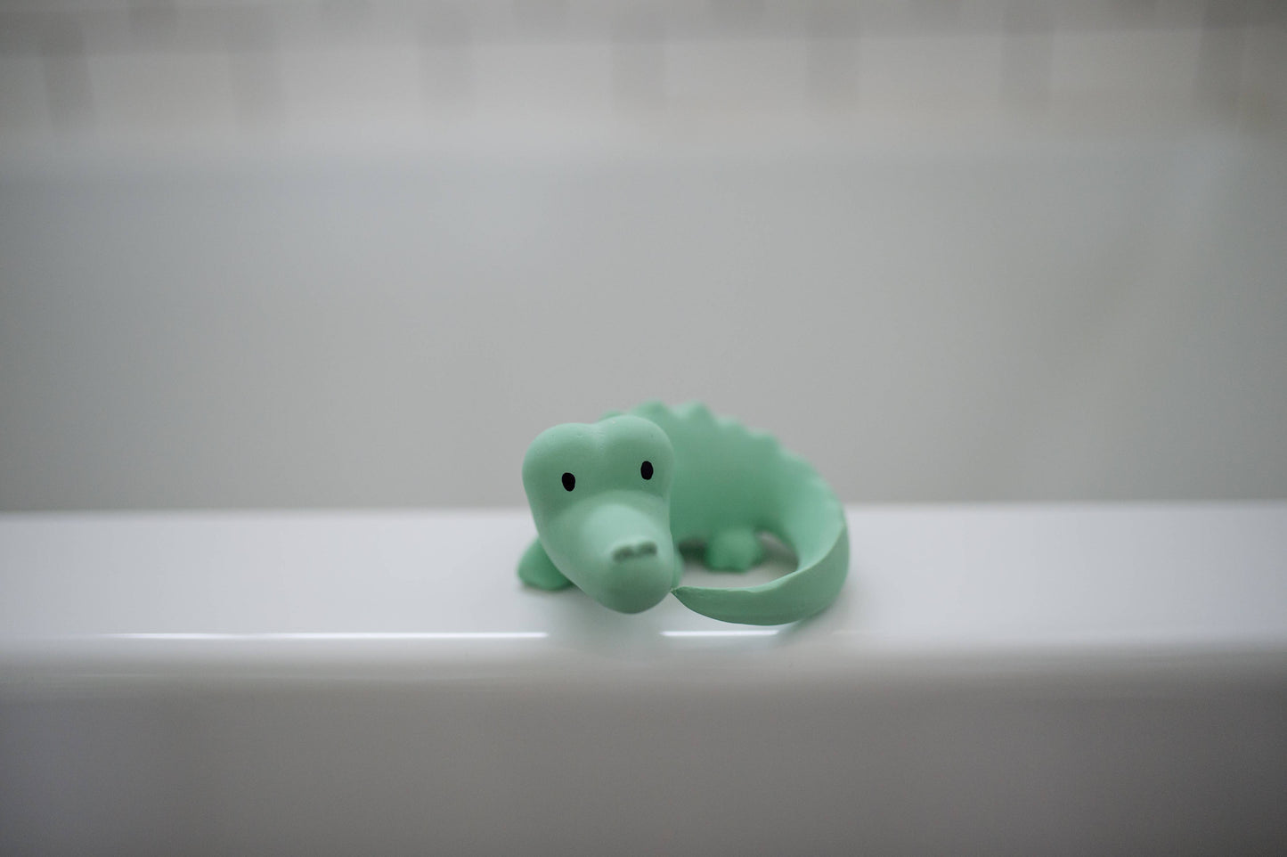 Crocodile Natural Organic Rubber Teether, Rattle & Bath Toy