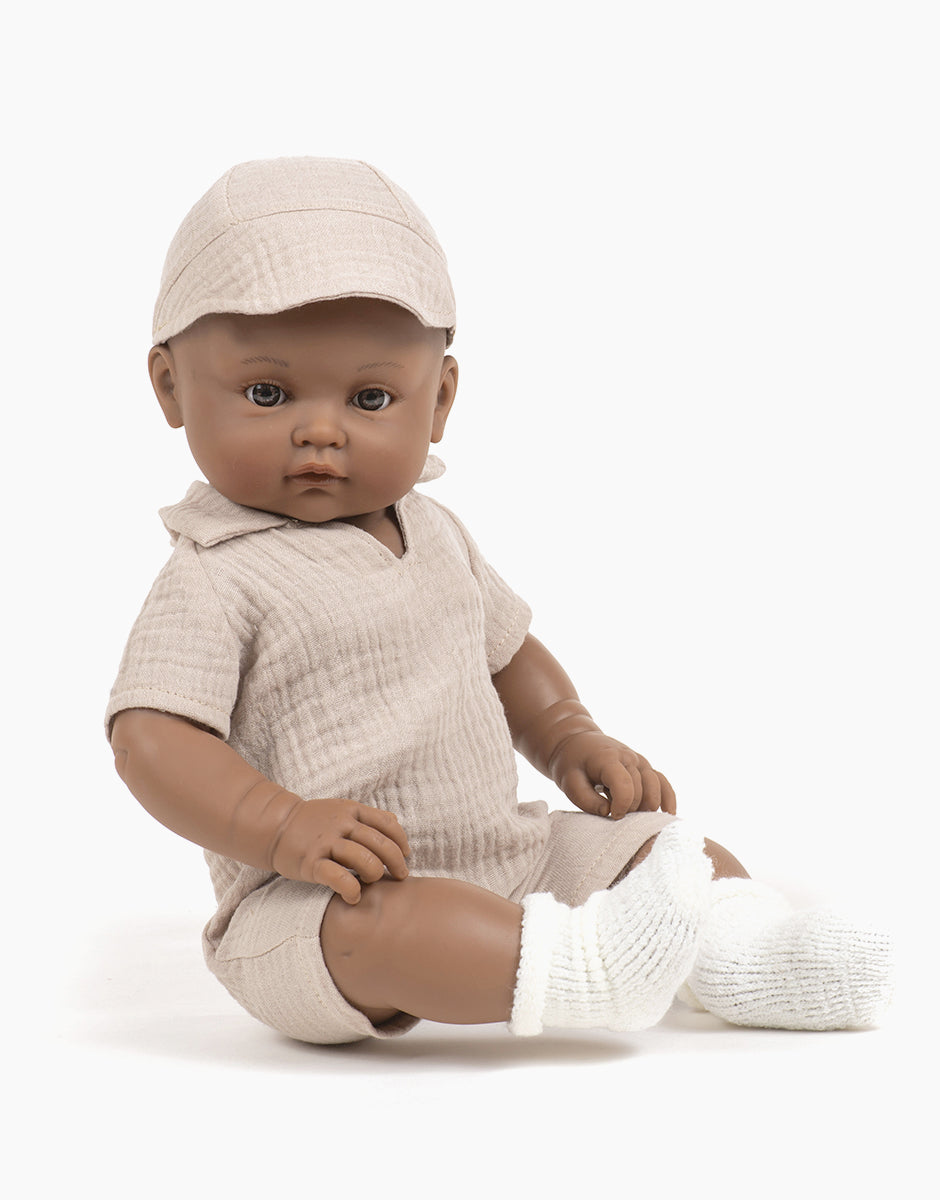 Minikane Bambini Doll - Boy in Gauze Romper