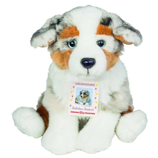 Australian Shepherd puppy sitting 22 cm - plush toy - fabric