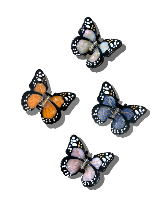 Hand-painted Mini Monarch Claw Hair Clip | Eco-Friendly