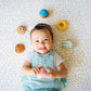 Macaroon Natural Rubber Teether, Rattle & Pretend Play