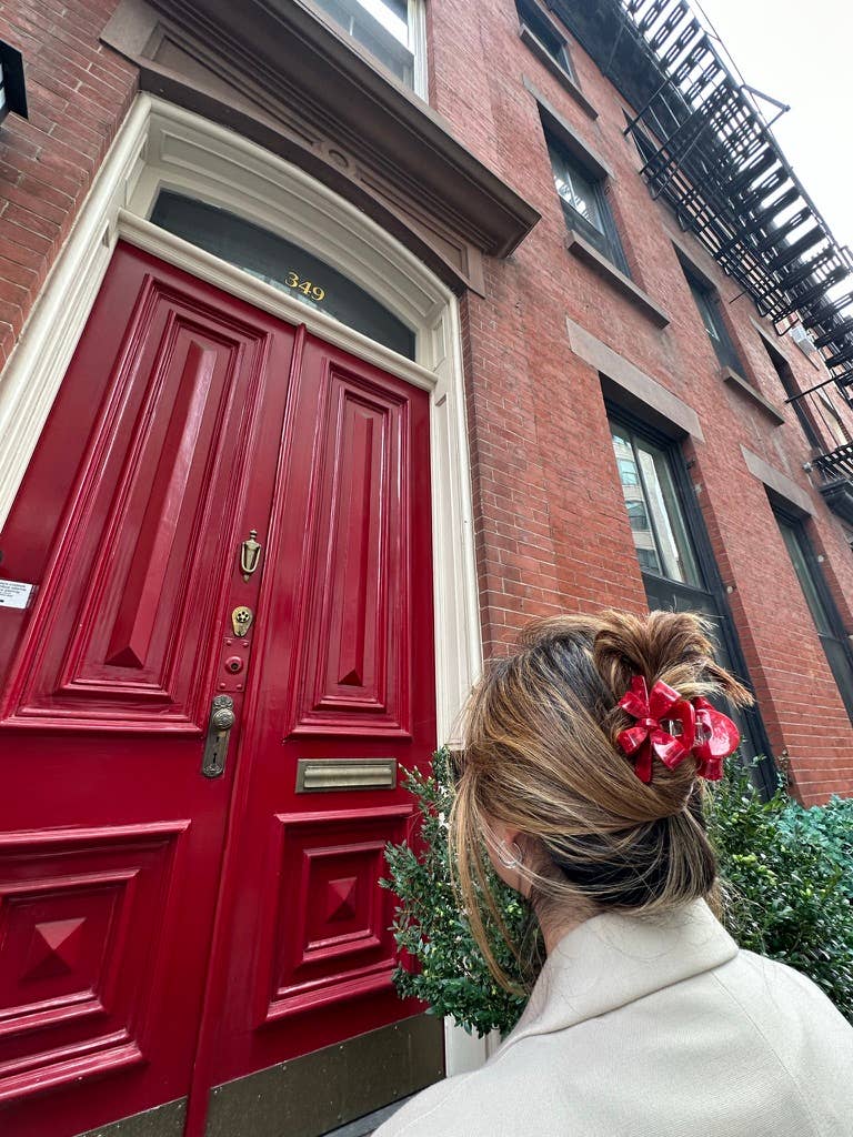 Red Bow Acetate Holiday Claw Hair Clip | Eco-Friendly