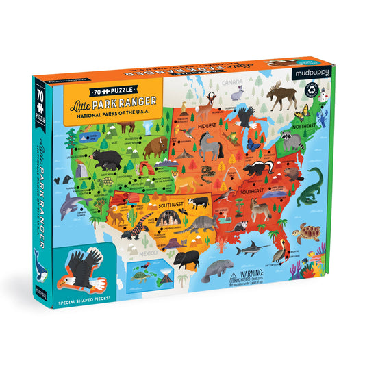 Little Park Ranger National Parks Map of the U.S.A. Puzzle